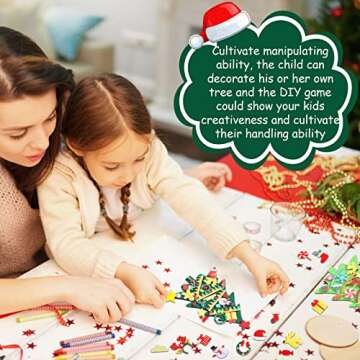 Tatuo DIY Felt Christmas Tree and Ornaments Felt Kids Party Favors Stickers for Kids Home Door Wall Hanging Christmas Tree Craft Decorations (24)