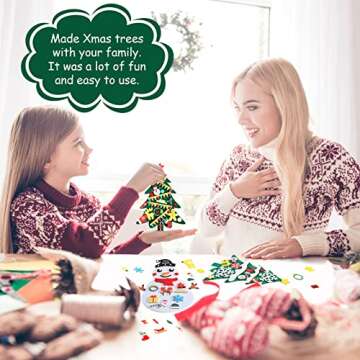 Tatuo DIY Felt Christmas Tree and Ornaments Felt Kids Party Favors Stickers for Kids Home Door Wall Hanging Christmas Tree Craft Decorations (24)