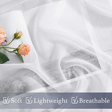 Elegant NICETOWN Sheer Curtains for Charming Spaces - 4 Panels