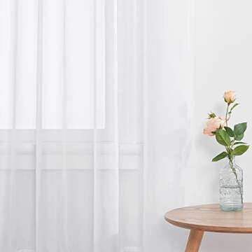 Elegant NICETOWN Sheer Curtains for Charming Spaces - 4 Panels