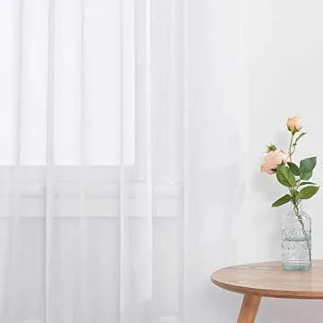 Elegant NICETOWN Sheer Curtains for Charming Spaces - 4 Panels