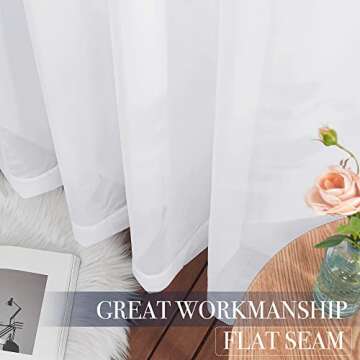 Elegant NICETOWN Sheer Curtains for Charming Spaces - 4 Panels