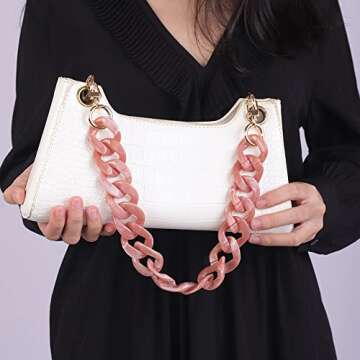 Wiwpar Acrylic Bag Straps Chains Purse Bag Handle Replacement for Women - 7 Colors
