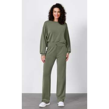 ODODOS Women's Modal Soft Wide Leg Pants with Pockets Adjustable Shockcord High Waist Casual Lounge ...