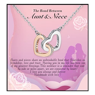 Alittlecare Aunt Niece Birthday Necklace - Gift with Message Card