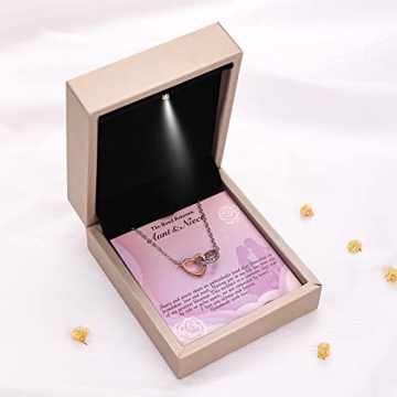 Aunt Niece Birthday Necklace with Message Card