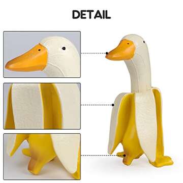 Lhocm Garden Decor Statues Figurines Ornaments, Creative Resin Banana Duck Garden Gnomes, Personalized Duck Statues for Home Patio Lawn, Yard Outdoor Decorations, Funny Housewarming Gifts