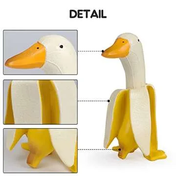 Lhocm Garden Decor Statues Figurines Ornaments, Creative Resin Banana Duck Garden Gnomes, Personalized Duck Statues for Home Patio Lawn, Yard Outdoor Decorations, Funny Housewarming Gifts