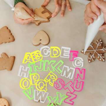 Tofficu 26Pcs Alphabet Cookie Cutters for Kids Baking