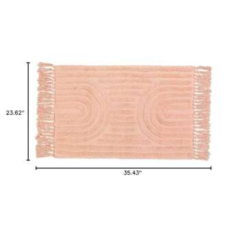 Lanffia Boho Bathroom Rug 2x3, Handmade Kitchen Rugs Washable Small Throw Rugs with Tassels Bohemian...