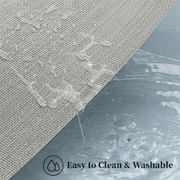 Leetaltree Beige White Placemats Set of 4 - Heat Resistant Non-Slip Place mats for Dining Table, Washable Durable PVC Vinyl Woven Table Mats（Beige White, 4）