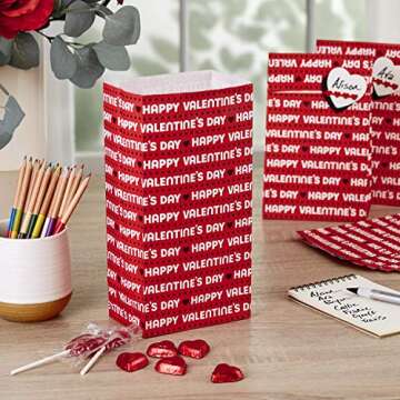 Hallmark Valentines Party Favor and Wrapped Treat Bags (15 Ct, Red, Happy Valentine's Day) for Classroom Parties, Sack Lunches and More, Small (0005VGB1919)