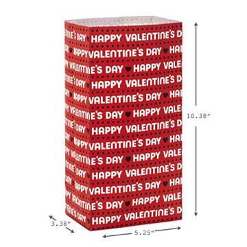 Hallmark Valentines Party Favor and Wrapped Treat Bags (15 Ct, Red, Happy Valentine's Day) for Classroom Parties, Sack Lunches and More, Small (0005VGB1919)