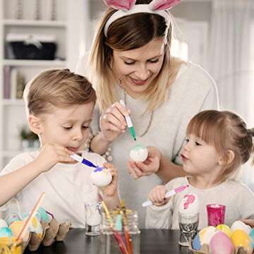 Philonext 50pcs Easter White Plastic Eggs, Easter Eggs, Hanging Plastic Eggs with Rope ,Artificial E...