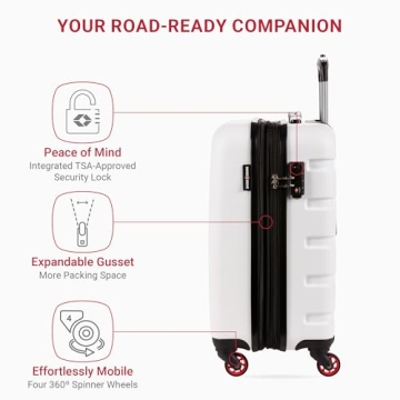 SwissGear Expandable Carry-On Luggage Spinner Wheels