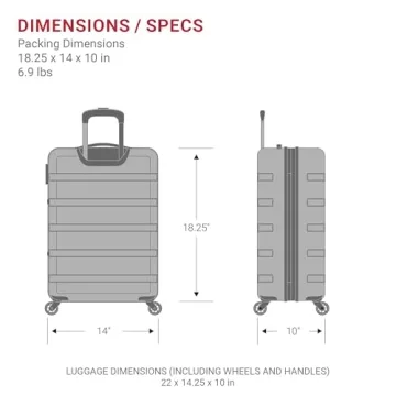 SwissGear Expandable Carry-On Luggage Spinner Wheels