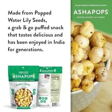 AshaPops Vegan Cheese Popped Water Lily Seeds Snack