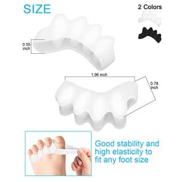 Golbylicc Soft Toe Spacers for Correct Toes Alignment, 3 Pairs Gel Toe Separators Bunion Corrector f...