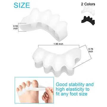 Golbylicc Soft Toe Spacers for Correct Toes Alignment, 3 Pairs Gel Toe Separators Bunion Corrector f...