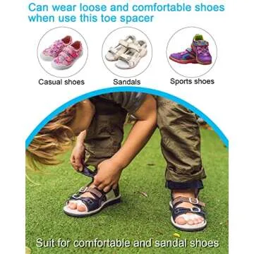 Golbylicc Soft Toe Spacers for Correct Toes Alignment, 3 Pairs Gel Toe Separators Bunion Corrector for Children Foot Pain Relief, Small Toe Straightener for Plantar Fasciitis (Black)