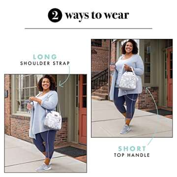 Fit & Fresh Kate Insulated Lunch Bag with Side Pouch & Carry Handles, Complete Lunch Kit Includes Matching Tumbler, 4 Containers & Ice Pack, Gray