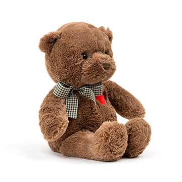 Adorlynetty 11.4” Small Teddy Bear with Heart Cute Brown Teddy Bear Stuffed Animals Soft Stuffed B...