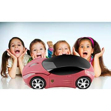 Wireless Car Mouse - Cute Ergonomic Optical Mouse for All Ages