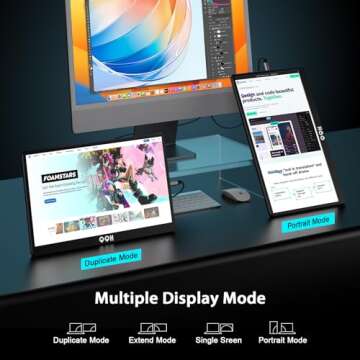 QQH Portable 15.6" Monitor 1080p for Laptop and Gaming