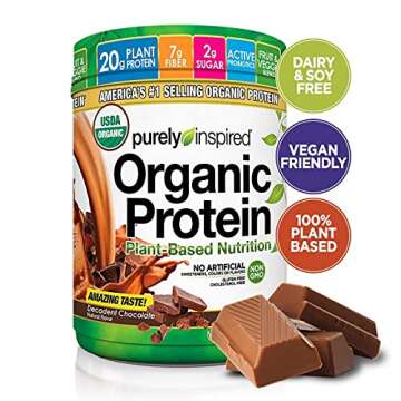 Purely Inspired Organic Protein Shake Powder, 100% Plant Based with Pea & Brown Rice Protein (Non-GM...