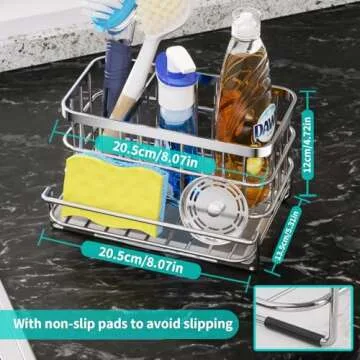 HapiRm Stylish Stainless Steel Sink Organizer for Your Kitchen