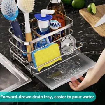 HapiRm Stylish Stainless Steel Sink Organizer for Your Kitchen