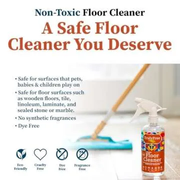 Truly Free Floor Cleaner Kit - Plant-Based Mopping Solution (16oz Reusable Empty Bottle + Two Pouches, 3oz ea.) - DIY All-Surface Cleaner for Hardwood, Tile, Wood & Concrete