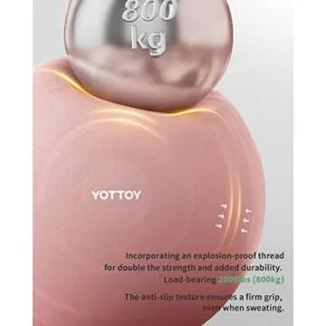 YOTTOY Anti-Burst Exercise Ball for Working Out, Yoga Ball for Pregnancy,Extra Thick Workout Ball for Physical Therapy,Stability Ball for Ball Chair Fitness with Pump (Pink)