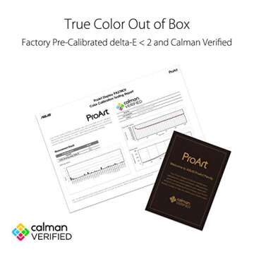 ASUS ProArt Display PA279CV 27” 4K HDR UHD (3840 x 2160) Monitor, IPS, 100% sRGB/Rec. 709, ΔE < 2, USB-C DisplayPort HDMI USB hub, Calman Verified, Compatible With Laptop & Mac Monitor,BLACK