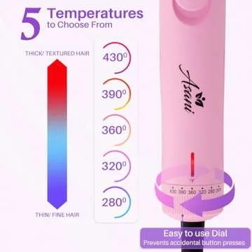 Asani 360° Airflow Styler - 2-in-1 Professional Curling Wand & Hair Straightener - Flat Iron Curler with Cooling Fan, Air Vents - Crimper Styling Tool for Volume & All-Day Curls - for All Hair (Pink)