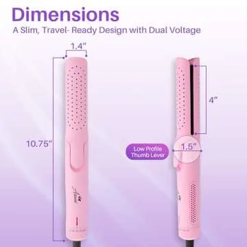 Asani 360° Airflow Styler - 2-in-1 Professional Curling Wand & Hair Straightener - Flat Iron Curler with Cooling Fan, Air Vents - Crimper Styling Tool for Volume & All-Day Curls - for All Hair (Pink)