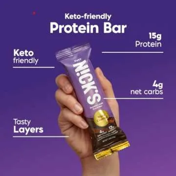 NICKS Triple Chocolate Protein Bars - Keto Friendly, Low Sugar