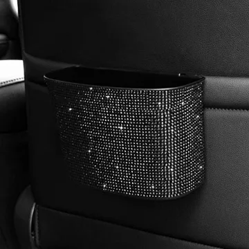 Bling Crystal Car Trash Can 100% Leak Proof Design
