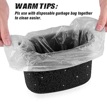 Bling Crystal Car Trash Can 100% Leak Proof Design