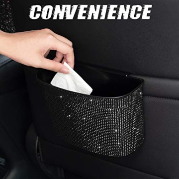 Bling Crystal Car Trash Can 100% Leak Proof Design