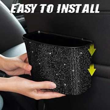 Bling Crystal Car Trash Can 100% Leak Proof Design
