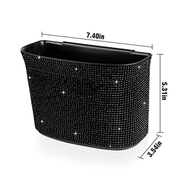 Bling Crystal Car Trash Can 100% Leak Proof Design