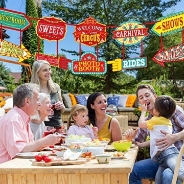 KATUMO Circus Decorations - 11 Vibrant Sign Cutouts