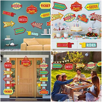 KATUMO Circus Decorations - 11 Vibrant Sign Cutouts