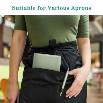 Fintie Server Book Organizer with Zipper Pocket, PU Leather Restaurant Guest Check Presenters Card Holder for Waitress, Waiter, Bartender (Sage Green)