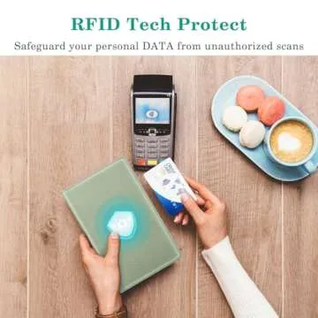 Fintie Server Book Organizer with Zipper Pocket, PU Leather Restaurant Guest Check Presenters Card Holder for Waitress, Waiter, Bartender (Sage Green)