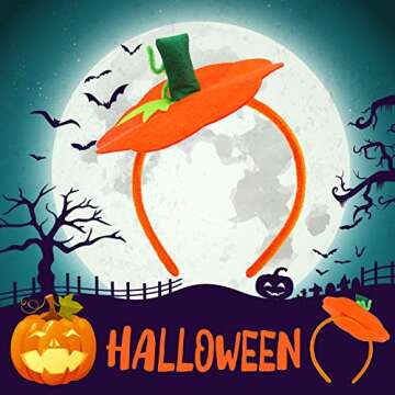Farochy Halloween Pumpkin Headband Halloween Costume Halloween Dress Up Headband Pumpkin Headwear Pumpkin Headdress Orange