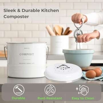 D'Lifeful Kitchen Compost Bin - Stylish Composting Solution