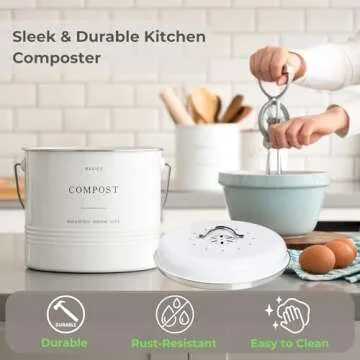 D'Lifeful Kitchen Compost Bin - Stylish Composting Solution