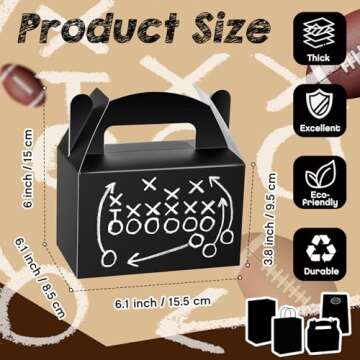 Kolldenn Football Party Treat Boxes - 24 Pcs Gift Bags